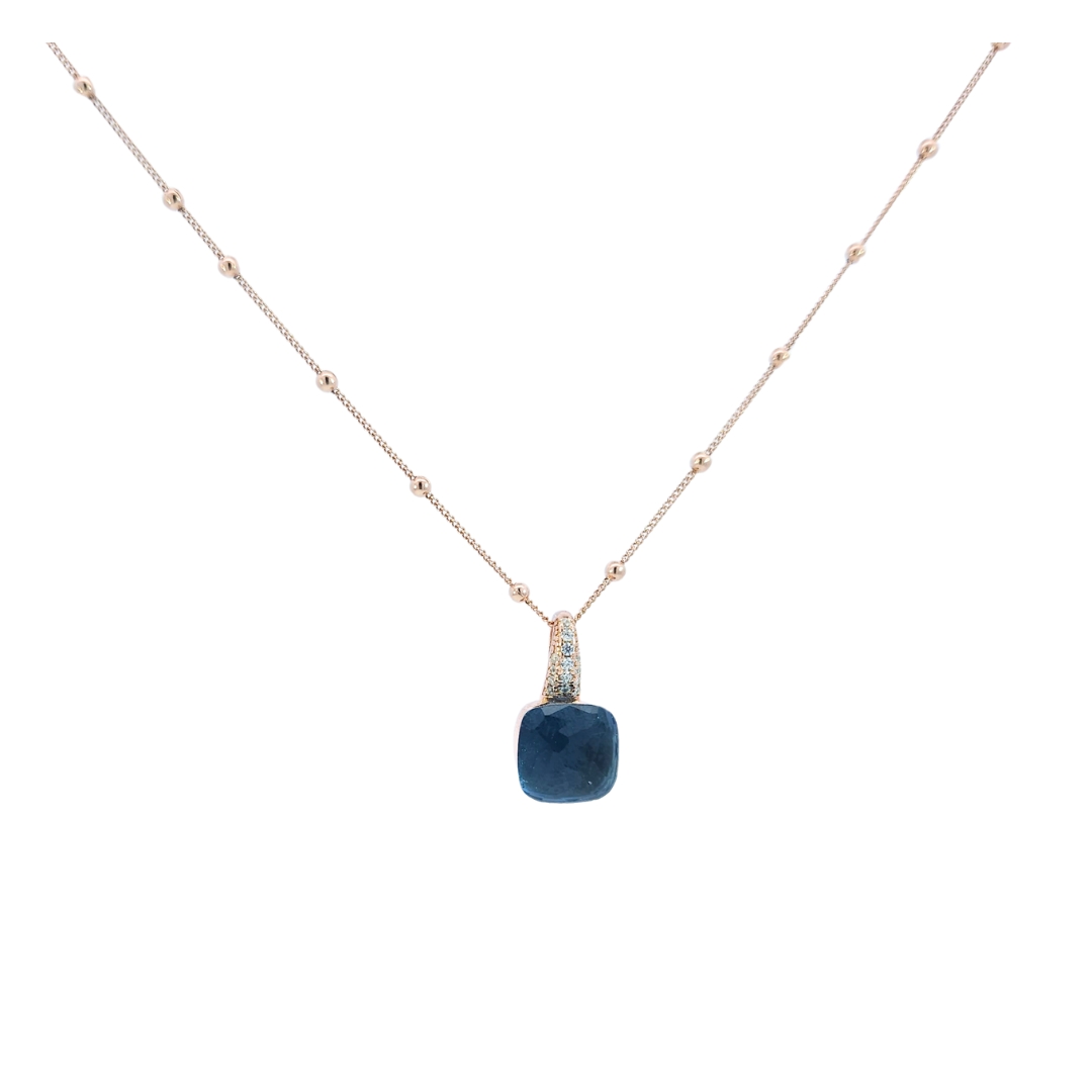Ocean Blue cube srebrna ogrlica Ocean Blue cube srebrna ogrlica