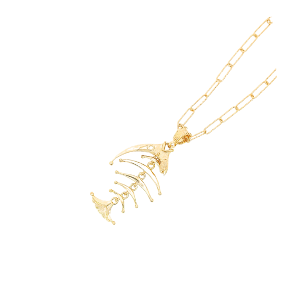 Fishbone srebrna ogrlica pozlata