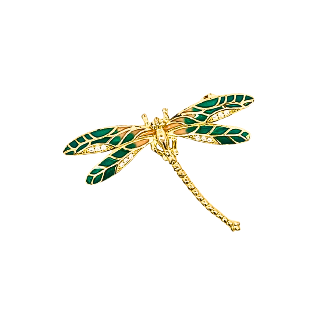Vretenaca dragonfly srebrni broš Žuto Vretenaca dragonfly srebrni broš