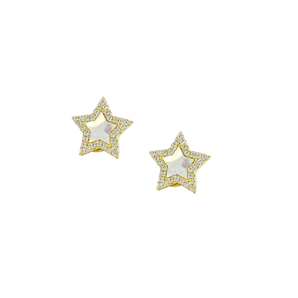 Golden stars srebrne naušnice