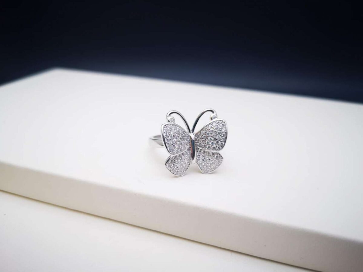Butterfly heart srebrni prsten