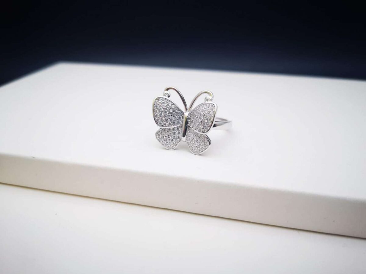 Butterfly heart srebrni prsten