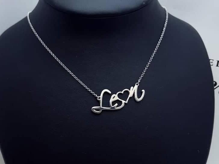Ime personalizirana srebrna ogrlica
