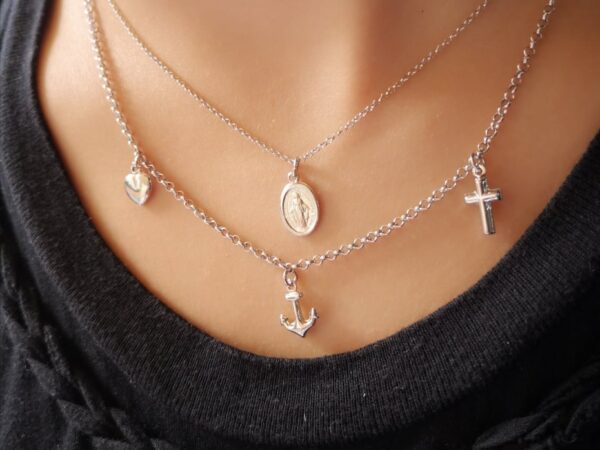 Vjera Nada Ljubav srebrna ogrlica