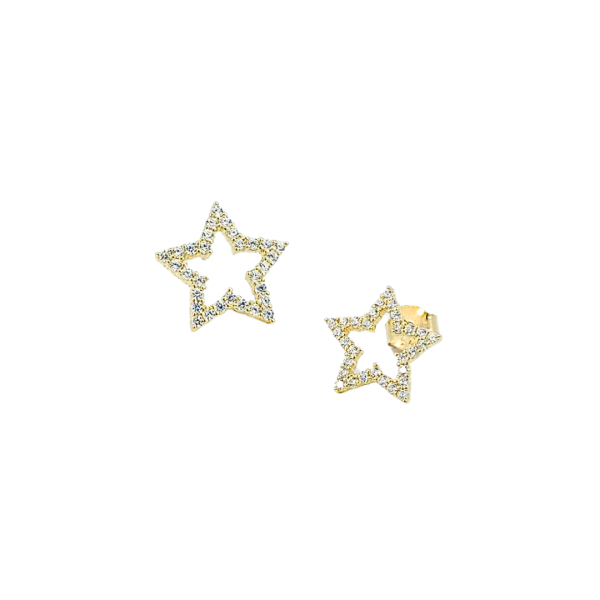 Stars srebrne naušnice pozlata