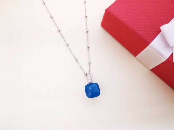 Blue drop srebrna ogrlica
