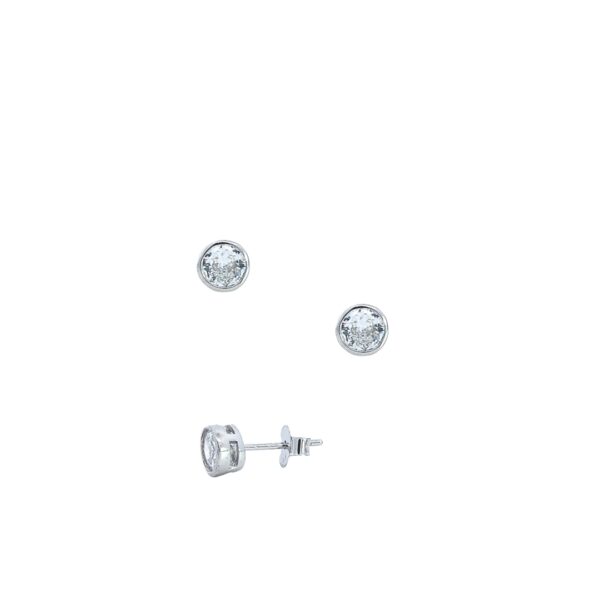 Cirkon okrugle srebrne naušnice 5 mm