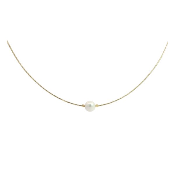 Classy pearl R srebrna ogrlica