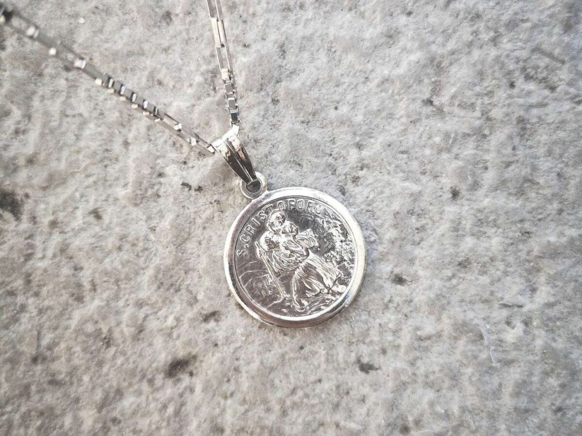 San Cristoforo medalja srebrna ogrlica