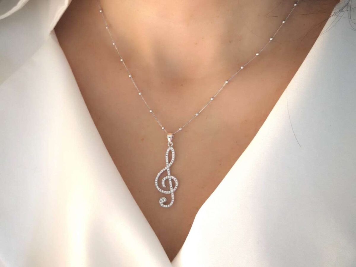 Srebrna ogrlica Violinski ključ Frederiko
