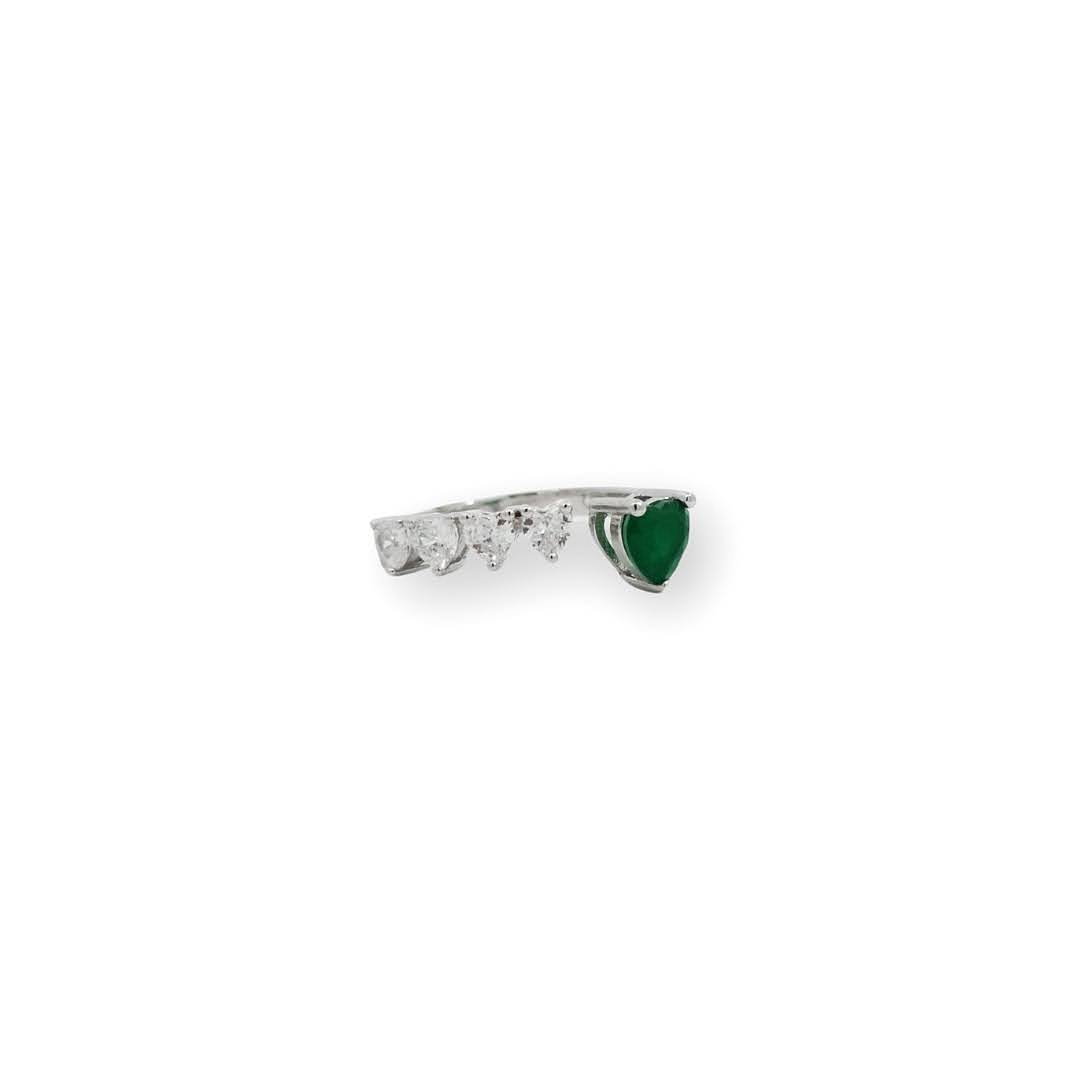 Green heart srebrni prsten Frederiko OPatija