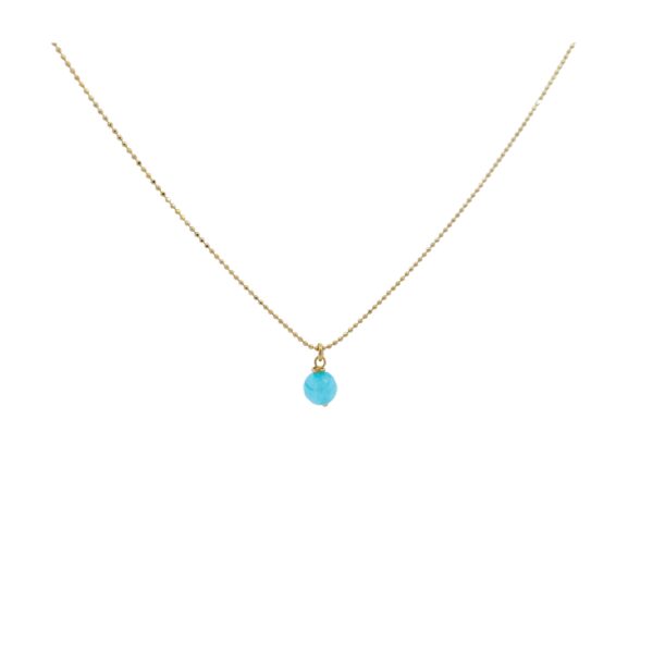 Aqua blue srebrna ogrlica pozlata