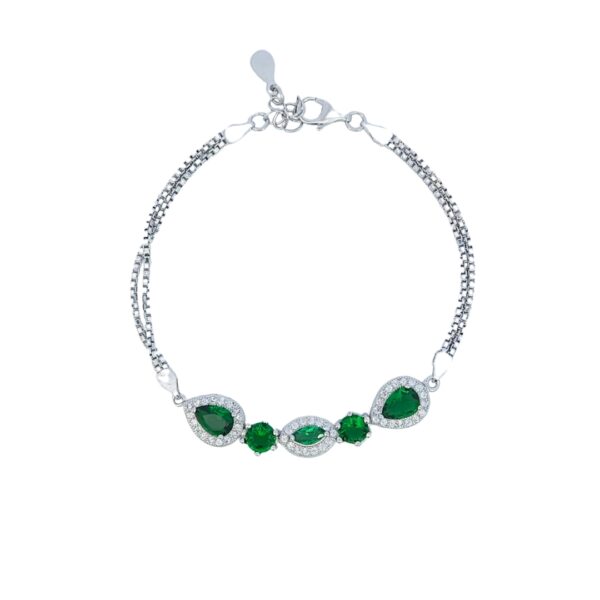 Glossy Green srebrna narukvica