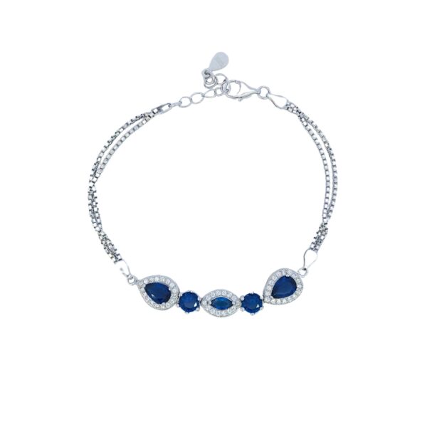 Glossy blue srebrna narukvica