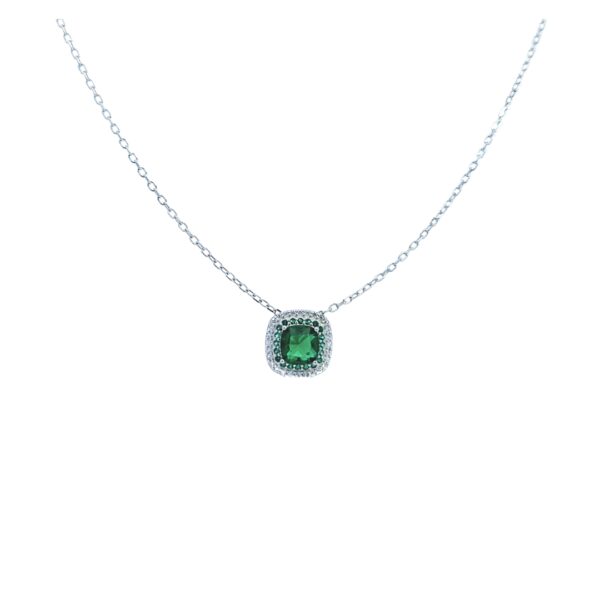 Green cube srebrna ogrlica