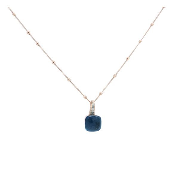 Ocean Blue cube srebrna ogrlica