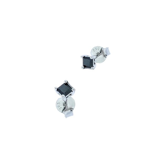 CZ Stud black srebrne naušnice