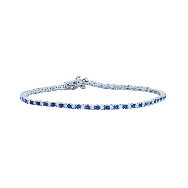 Tennis srebrna narukvica blue & white