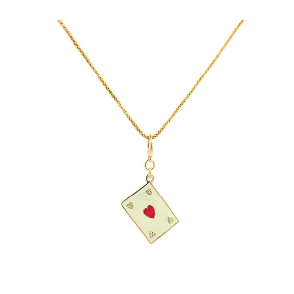 Ace of Hearts srebrna ogrlica pozlata