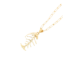 Fishbone srebrna ogrlica pozlata