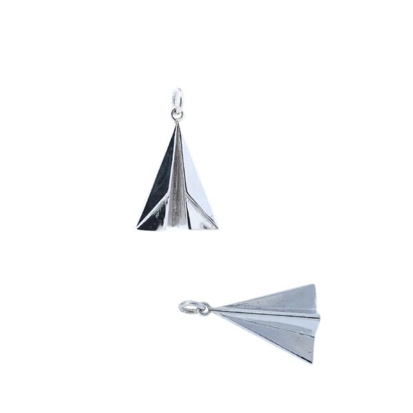 Origami AVION srebrni privjesak