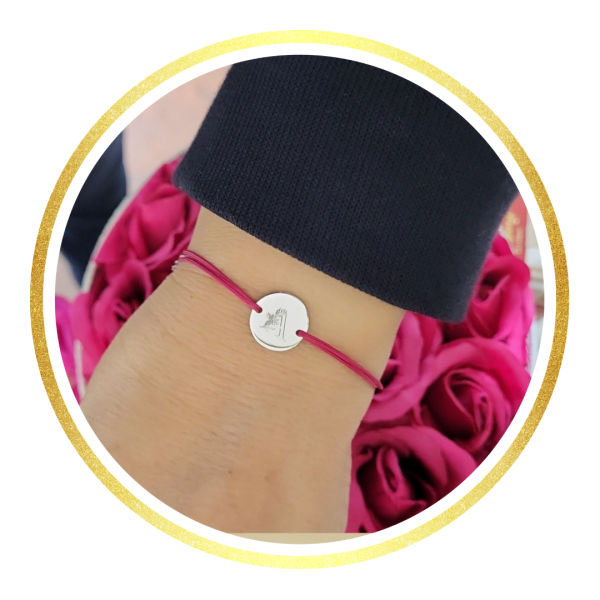 Personalizirana srebrna narukvica Slovo Flower string slova A