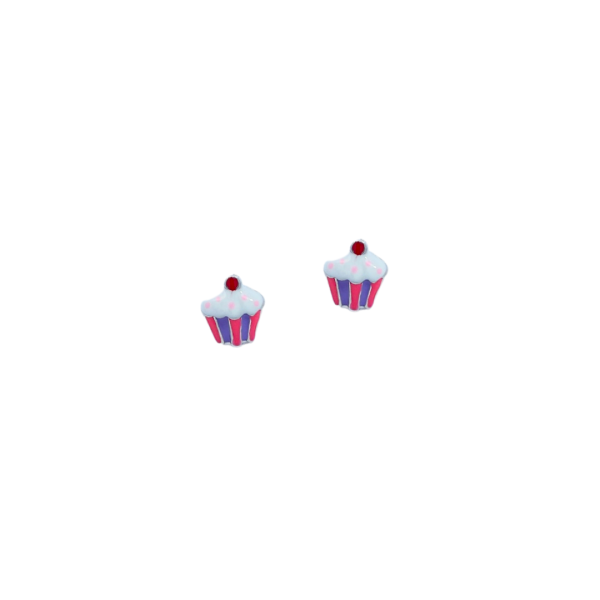 Muffin srebrne naušnice za djecu