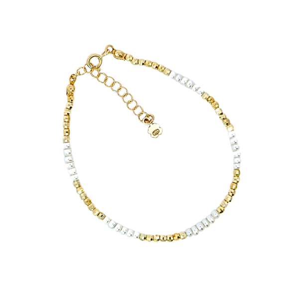 Classy pearl Pearl Whisper srebrna narukvica pozlata