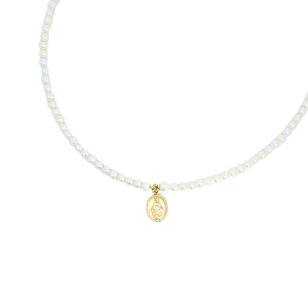 Gospa Classy pearl srebrna ogrlica pozlata