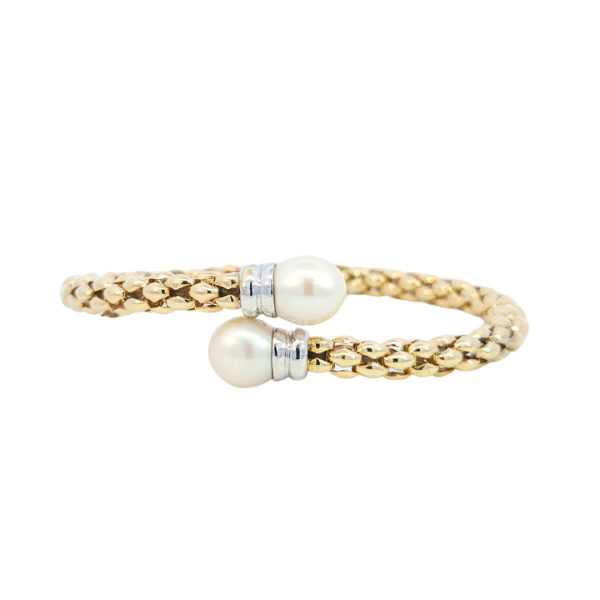 Twisted Classy pearl srebrna narukvica