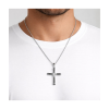 Srebrna ogrlica sa križem Faith Noir